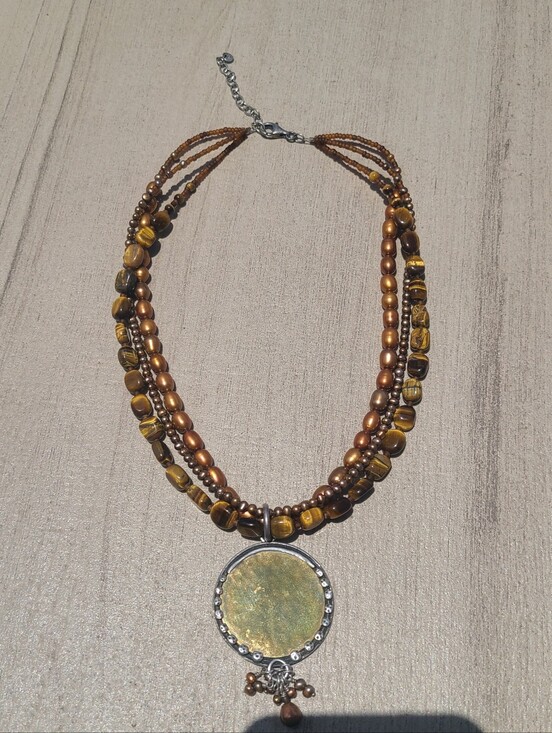 Silpada Jewelry - Silpada Tiger's Eye and Bronze Pearl multi-strand necklace N1838